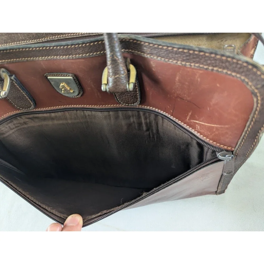 Vintage Mark Cross Men's Brown Leather Briefcase Made In Italy 80s Attache